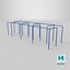 3D model Calisthenics Labyrinth Bars 01 Blue