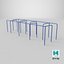 3D model Calisthenics Labyrinth Bars 01 Blue