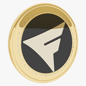 InvestFeed Cryptocurrency Gold Coin 3D model