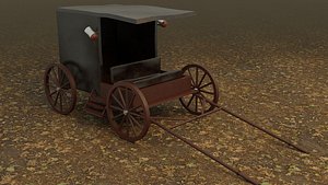 3D horse cart car