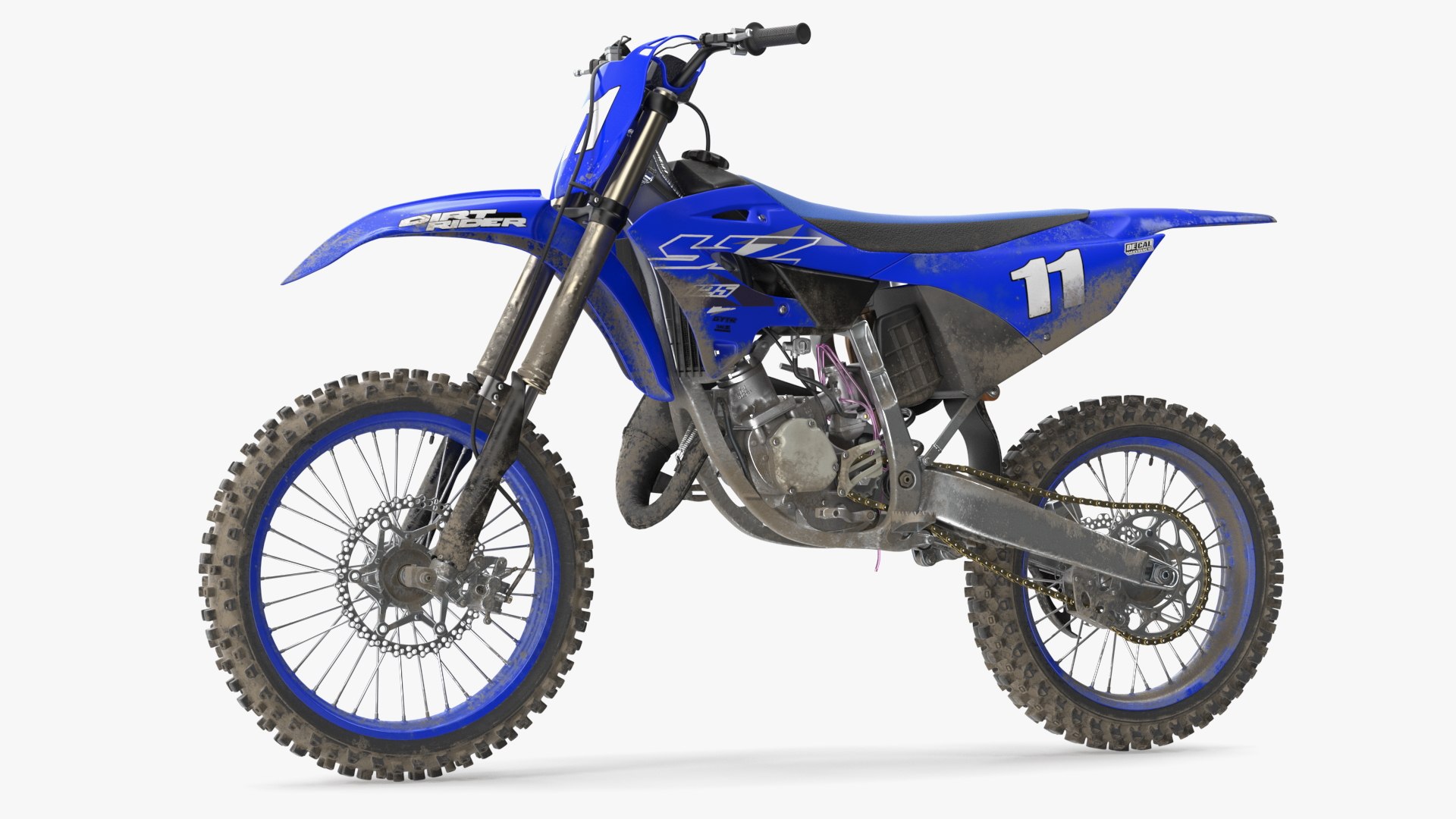 Yamaha YZ125 2022 Dirt 3D model preview