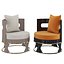 Silla decorativa Homary-Walnut Silla decorativa tapizada moderna Silla decorativa con patas de acero inoxidable