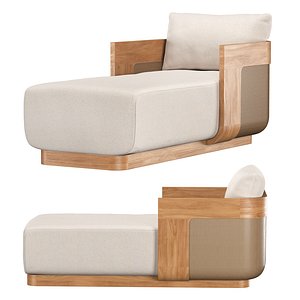 Sedona Cane Teak Chaise 3D model