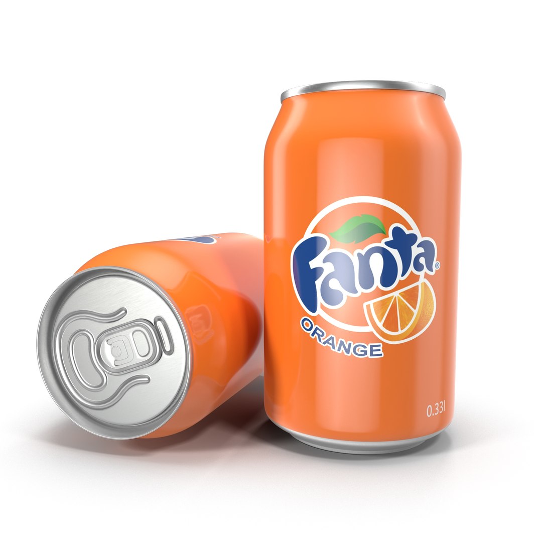 Aluminum Can 0.33L Fanta 3D Model 3D model preview