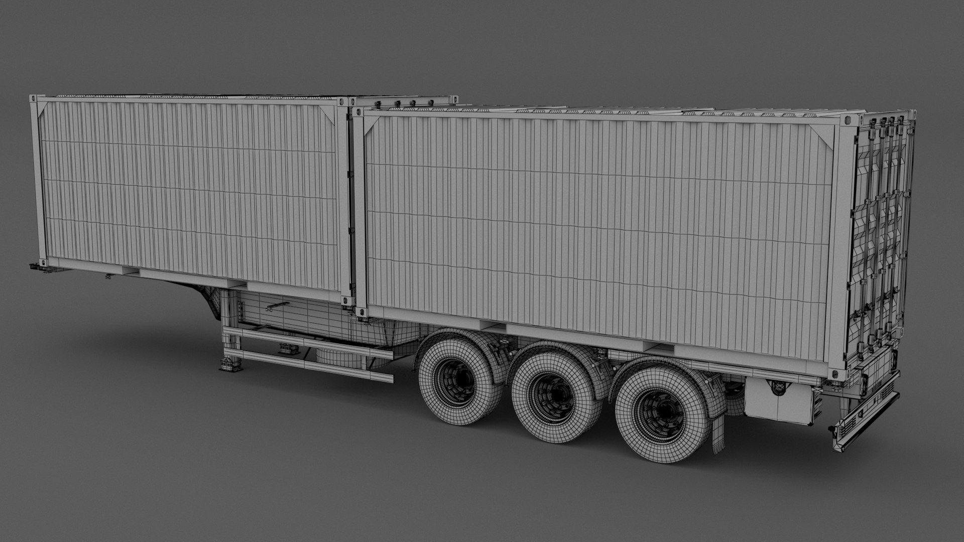 Chassis Semi Trailer With Shipping Containers 3D - TurboSquid 2026972