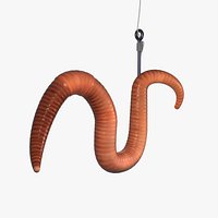 Earthworm and Hook Rigged