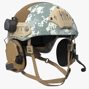 Tactical Gear Helmet Grey Camo Fur