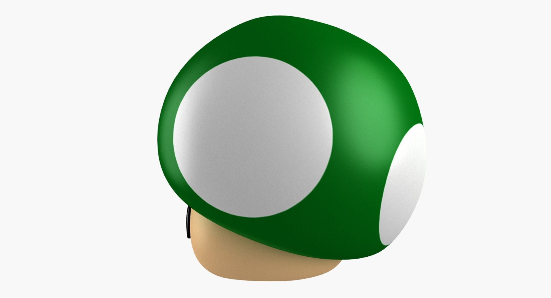super mario green mushroom 3d model