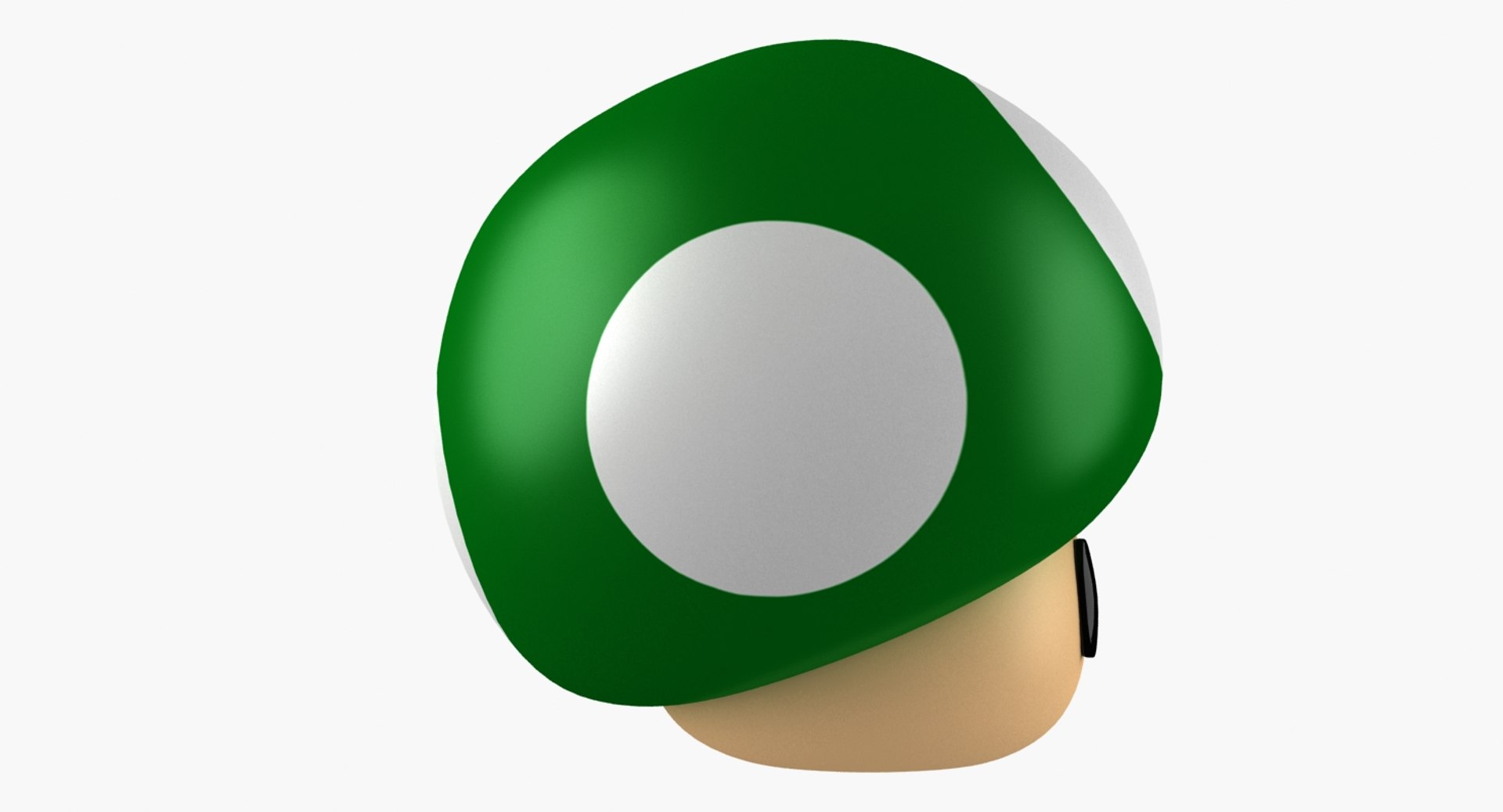 super mario green mushroom 3d model