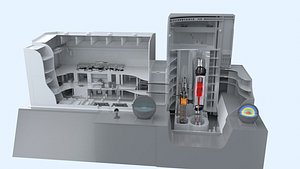 3D Nuclear Power Plant Nuclear Reactor Cross Section