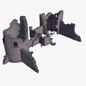 medieval castle ruins 3d model