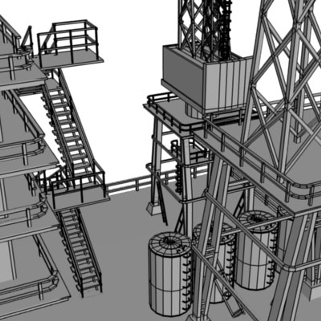 Water Drilling Rig 3d Model