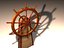 Rueda de dirección del barco alto