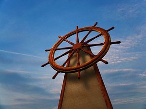Tall ship's steereng wheel