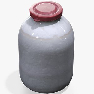 3D Spoiled Milk Jar - PBR Game Ready Low-Poly