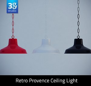 3d retro provence ceiling light model