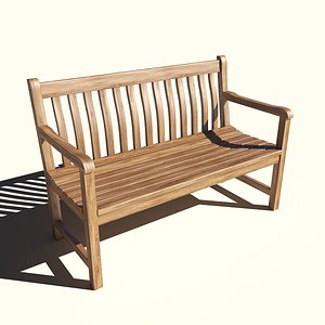 3D bench wood model