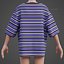 Camisas listradas Harajuku Mulheres Manga curta Camisa grande Streetwear Camiseta gótica