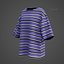 Camisas listradas Harajuku Mulheres Manga curta Camisa grande Streetwear Camiseta gótica