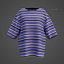 Camisas listradas Harajuku Mulheres Manga curta Camisa grande Streetwear Camiseta gótica