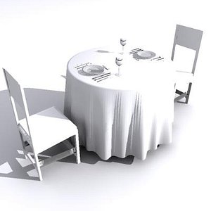 dinnerset dining set table chairs 3ds