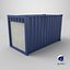 3D 16ft Container With Roll-Up Door - Blue model