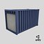3D 16ft Container With Roll-Up Door - Blue model