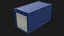 3D 16ft Container With Roll-Up Door - Blue model