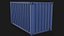 3D 16ft Container With Roll-Up Door - Blue model