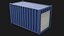 3D 16ft Container With Roll-Up Door - Blue model