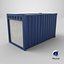 3D 16ft Container With Roll-Up Door - Blue model