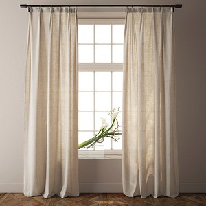 Country Solid Nature Linen Curtains