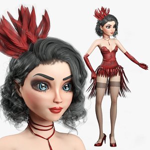 Cartoon Rigged Cute Girl Character 3D Model 3D model