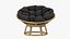 Papasan Chair Rattan with Dark Cushion