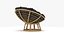 Papasan Chair Rattan with Dark Cushion