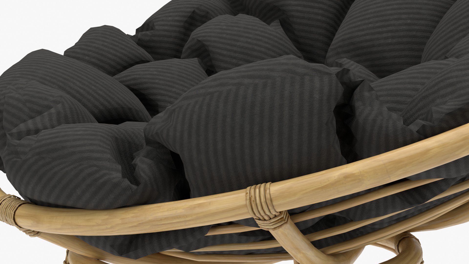 3D Papasan Chair Rattan With Dark Cushion - TurboSquid 1727344