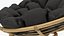 Papasan Chair Rattan with Dark Cushion