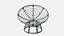 Papasan Chair Rattan with Dark Cushion