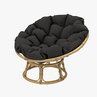 Papasan Chair Rattan with Dark Cushion