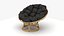 Papasan Chair Rattan with Dark Cushion