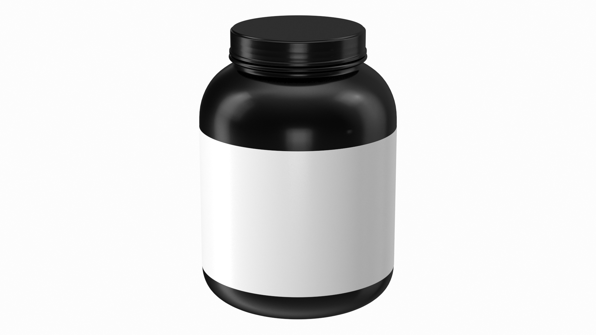 Black supplement jar protein sport 3d container Vector Image