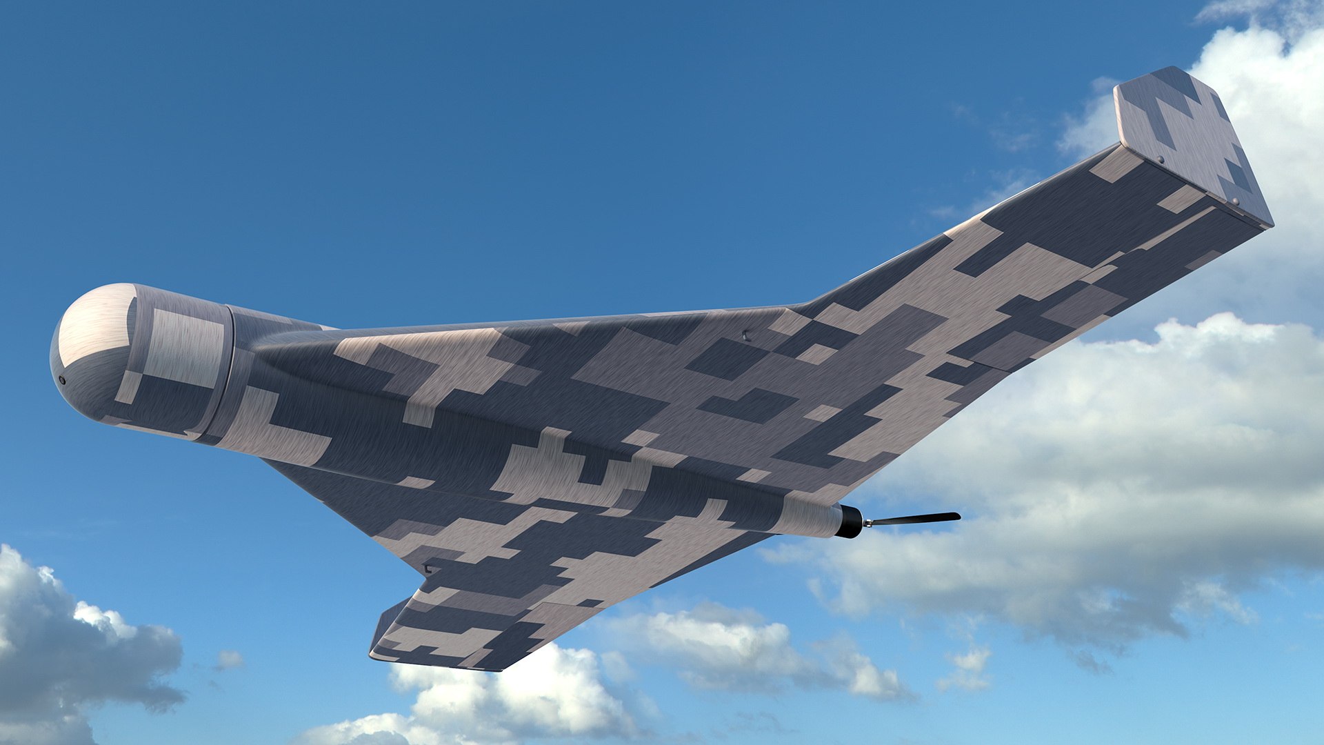 Kamikaze Drone Winter Camouflage 3D model preview