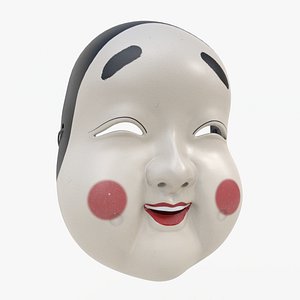 3D Japanese Okame - Otafuku Noh mask model