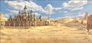 castle fantasy desert 3D