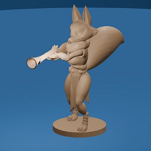 3D Fox Girl with Blunderbuss