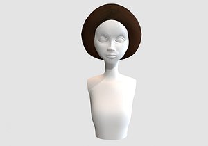 3D afro brown hairstyle model
