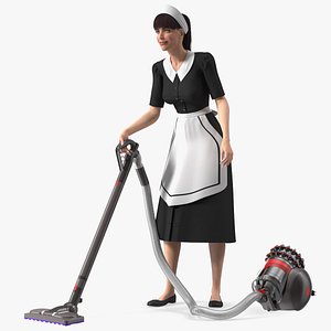 3D Housekeeping Maid with Dyson Big Ball Vacuum Cleaner model