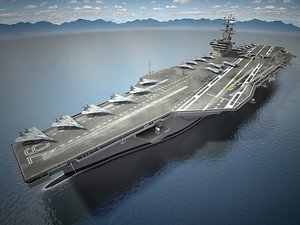 USSロナルドレーガン3Dモデルダウンロード用。TurboSquid