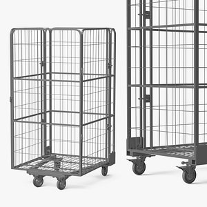 Industrial Wire Roll Trolley Silver