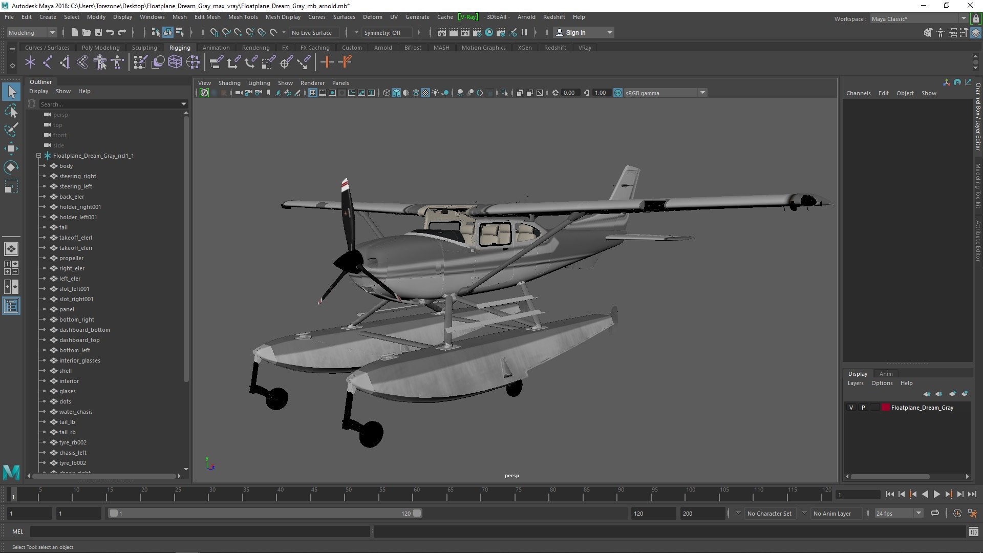 3D Floatplane Dream Gray - TurboSquid 2302554